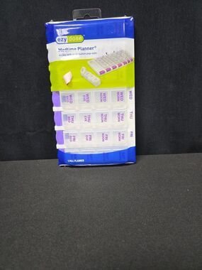 Ezy Dose Weekly Four Dose Medication Pill Vitamin Organizer Push Button Pop-Outs